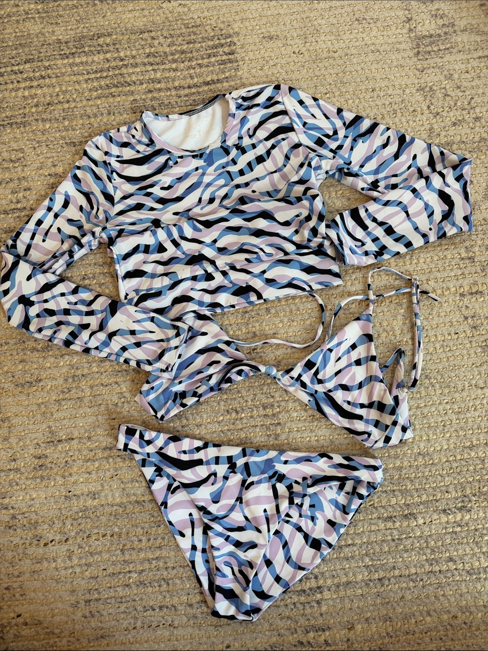 Skatie Bikini Set with Rash Guard size S